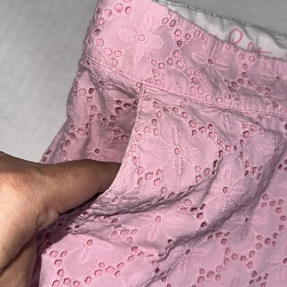 Lilly Pulitzer The Buttercup Short Women’s Size 2 Pink Eyelet Scallop Trim - Picture 8 of 11